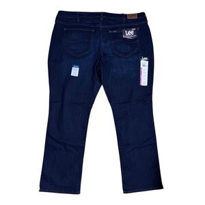 LEE mid rise regular fit straight leg dark wash women’s blue jeans size 22 NWT